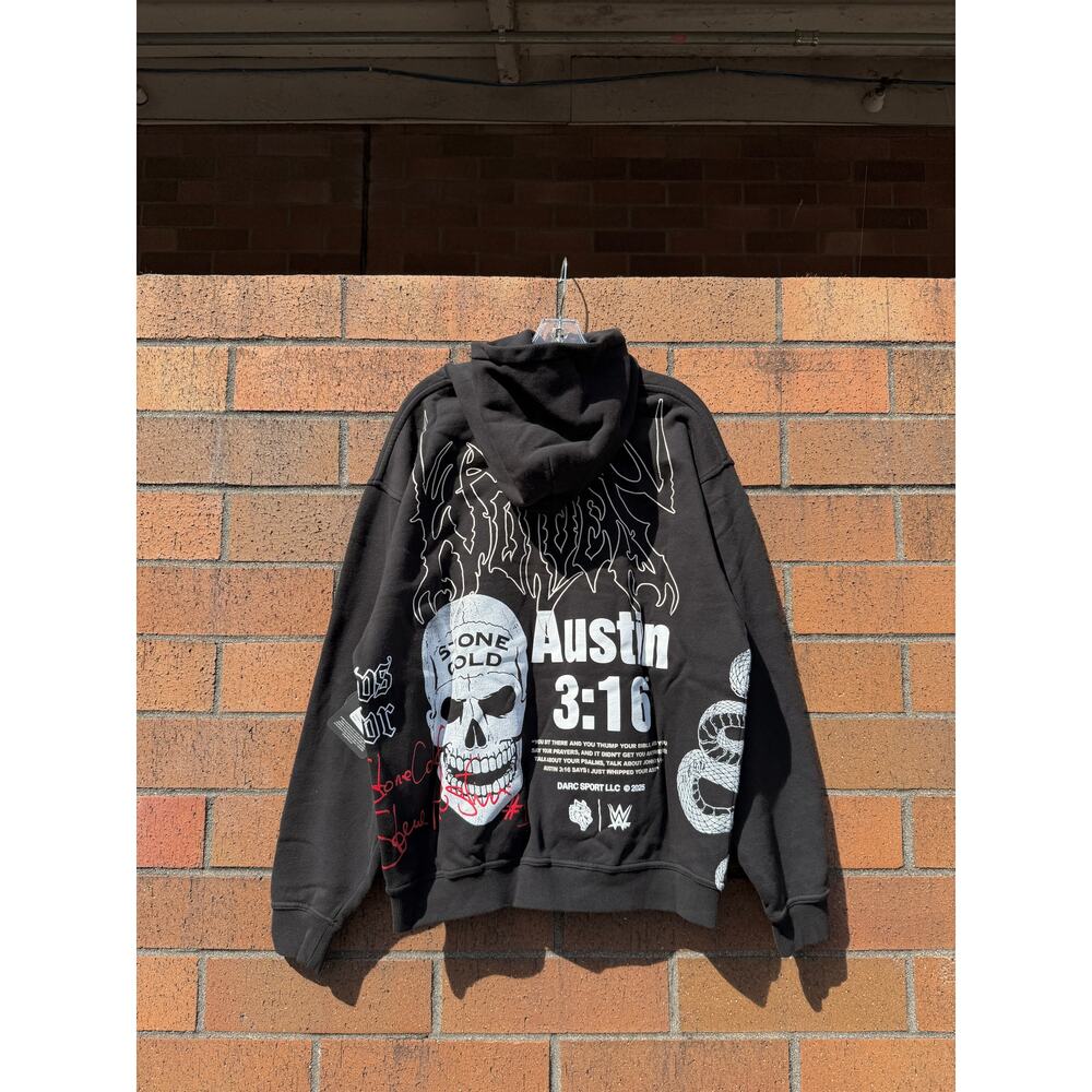 Darc Sport x WWE Austin 3:16 Pierce Sweatshirt Hoodie Black Stone Cold Beast